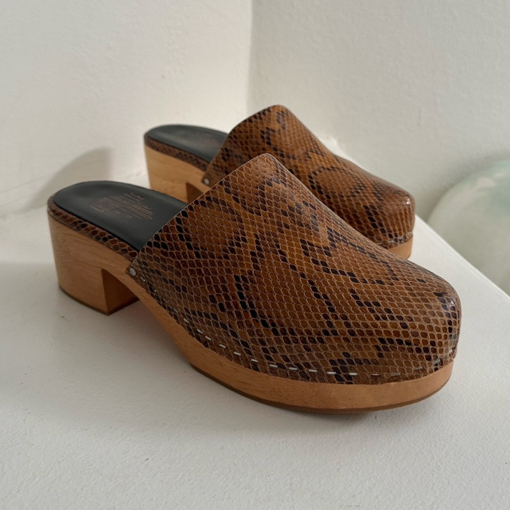 Snake-Print Leather Clogs by Charlotte Stone - Picture 9 of 9